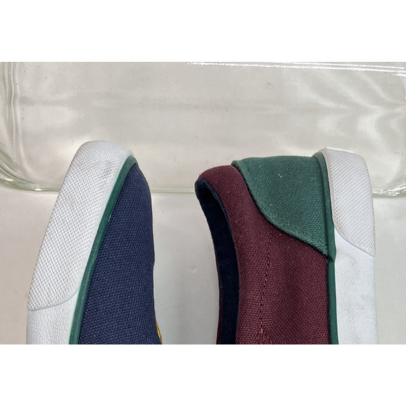 Polo Ralph Lauren Big Pony Sneakers Kids Size 2 Color Block Slip-On Canvas - Picture 10 of 14